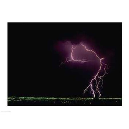 Pvt/Superstock PVT/Superstock SAL4931301 Lightning over a city -24 x 18- Poster Print SAL4931301
